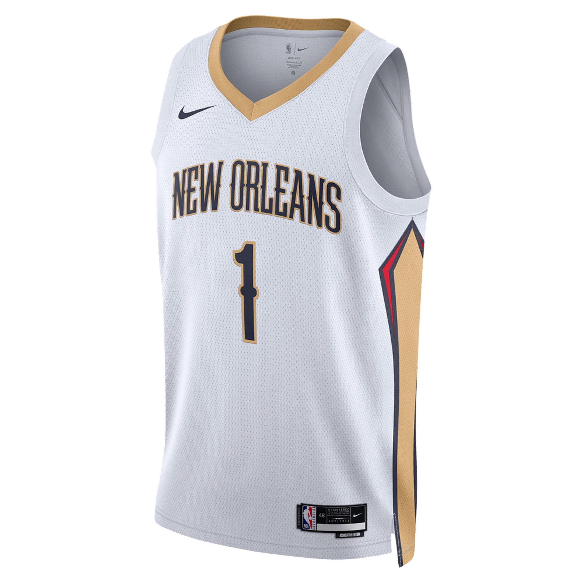 Alternative view of Zion Williamson New Orleans Pelicans Unisex Swingman Basketball Jersey – Association Edition – White