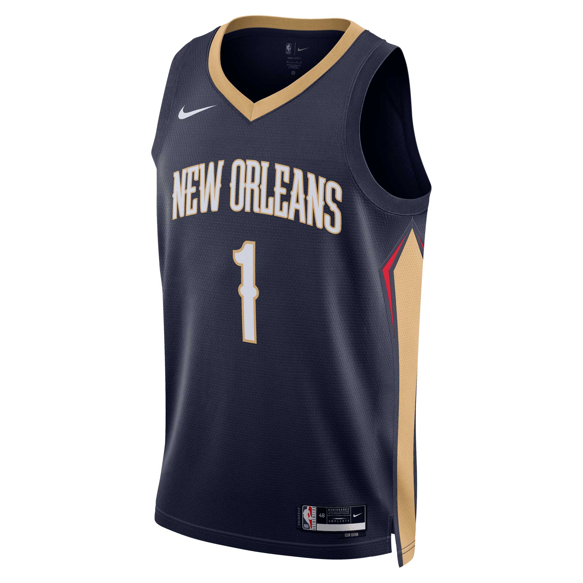 Alternative view of Zion Williamson New Orleans Pelicans Unisex Swingman Basketball Jersey – Icon Edition – Navy