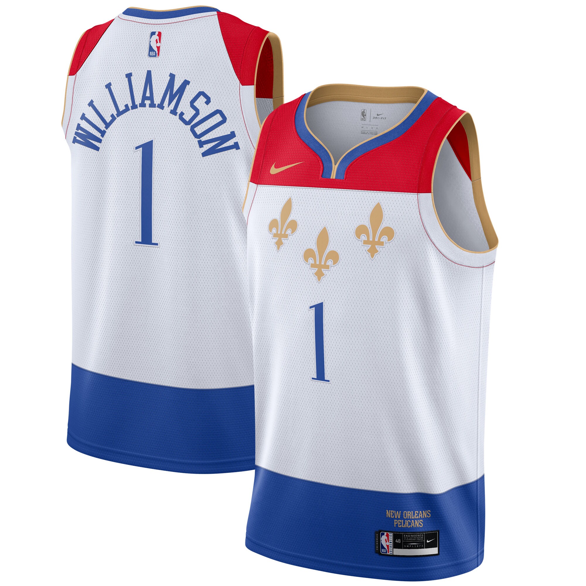 Alternative view of Zion Williamson New Orleans Pelicans Youth 2020/21 Swingman Basketball Jersey White - City Edition