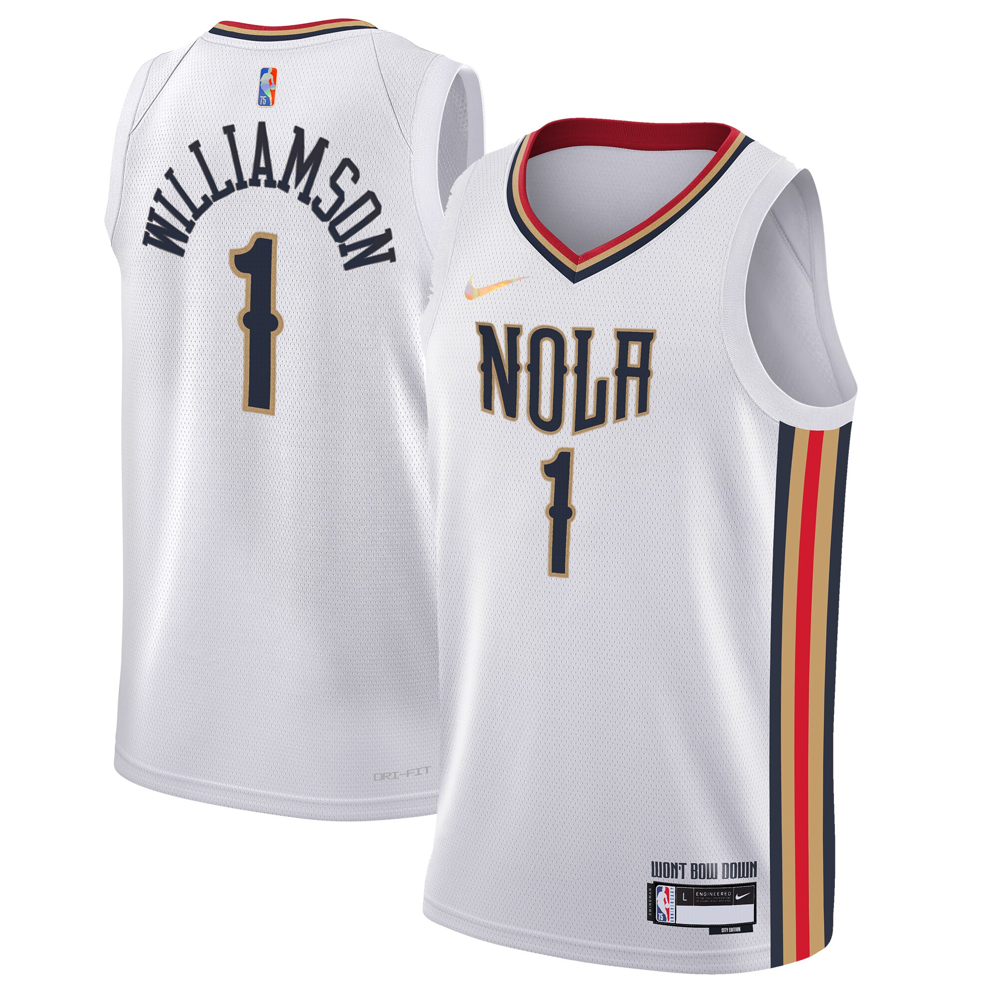 Zion Williamson New Orleans Pelicans Youth 2021/22 Swingman Basketball Jersey - City Edition - White