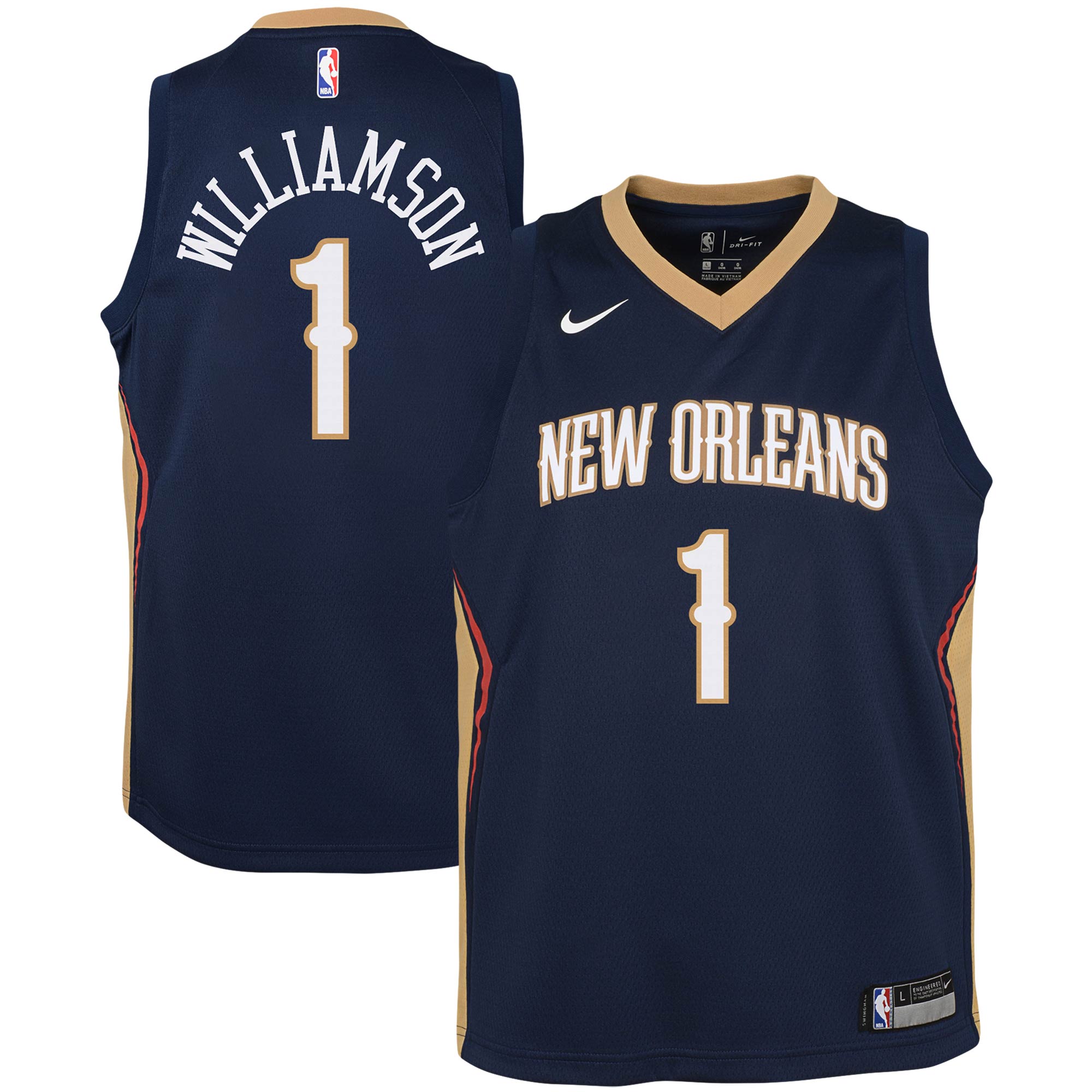 Zion Williamson New Orleans Pelicans Youth Swingman Basketball Jersey – Icon Edition – Navy
