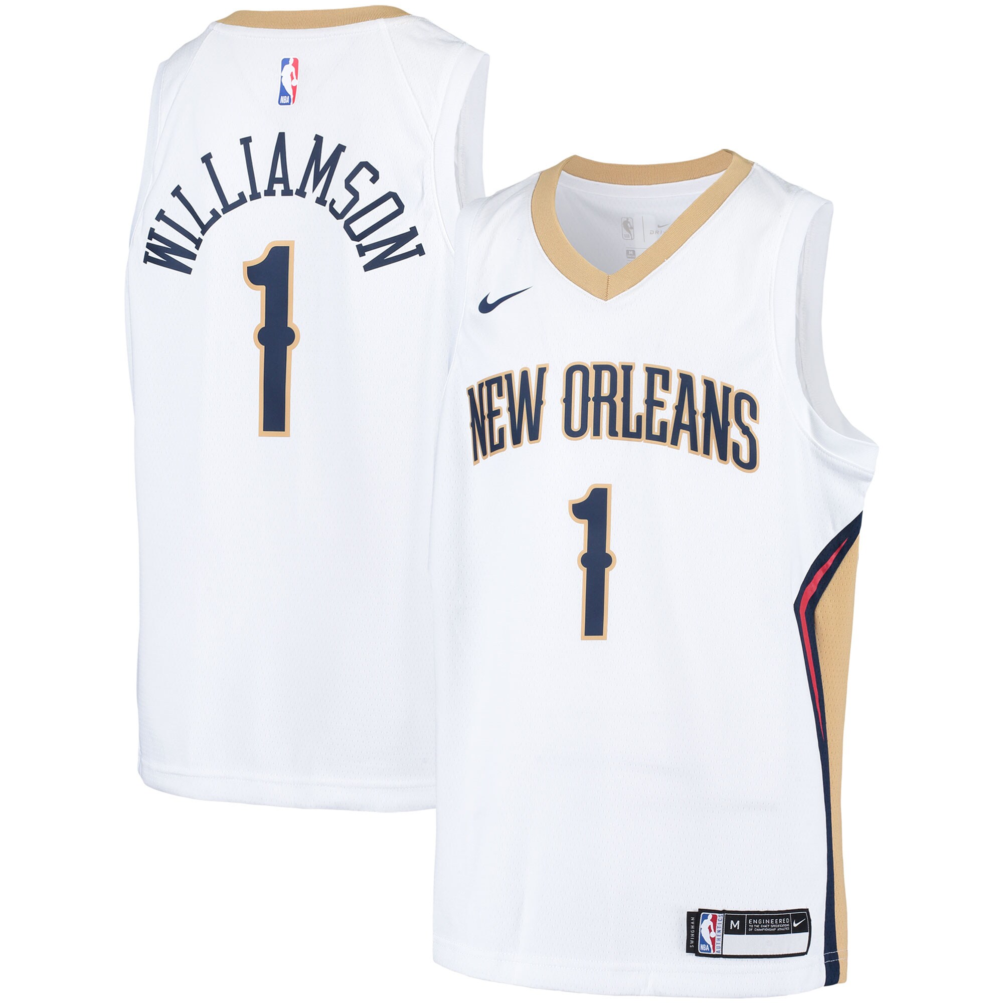 Zion Williamson New Orleans Pelicans Youth Swingman Player Basketball Jersey – Association Edition – White