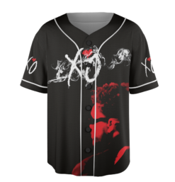 Alternative view of Men's The Weeknd Music Tour 2026 Baseball Jersey, Polyester Button Down, Black, US Size S-5XL
