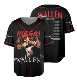 Still The Problem Tour 2026 Baseball Jersey, Morgan Wallen Tour Baseball Jersey, Black, US Size S-5XL