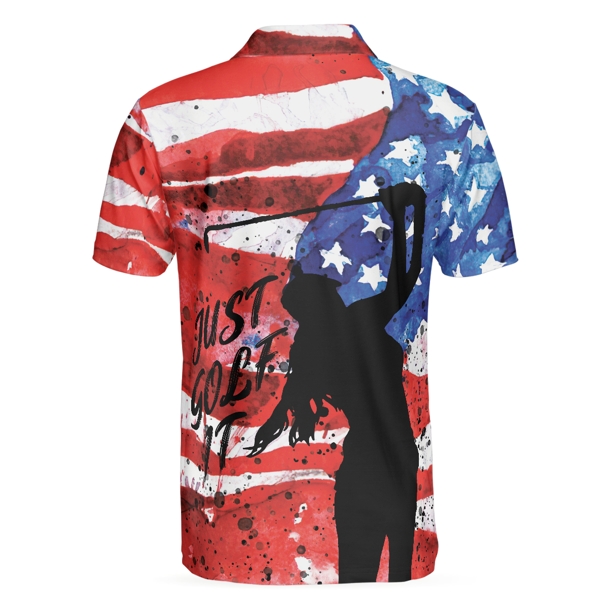 Alternative view of American Golfer Just Golf It V2 Short Sleeve Golf Polo Shirt, Polo Shirts For Men And Women