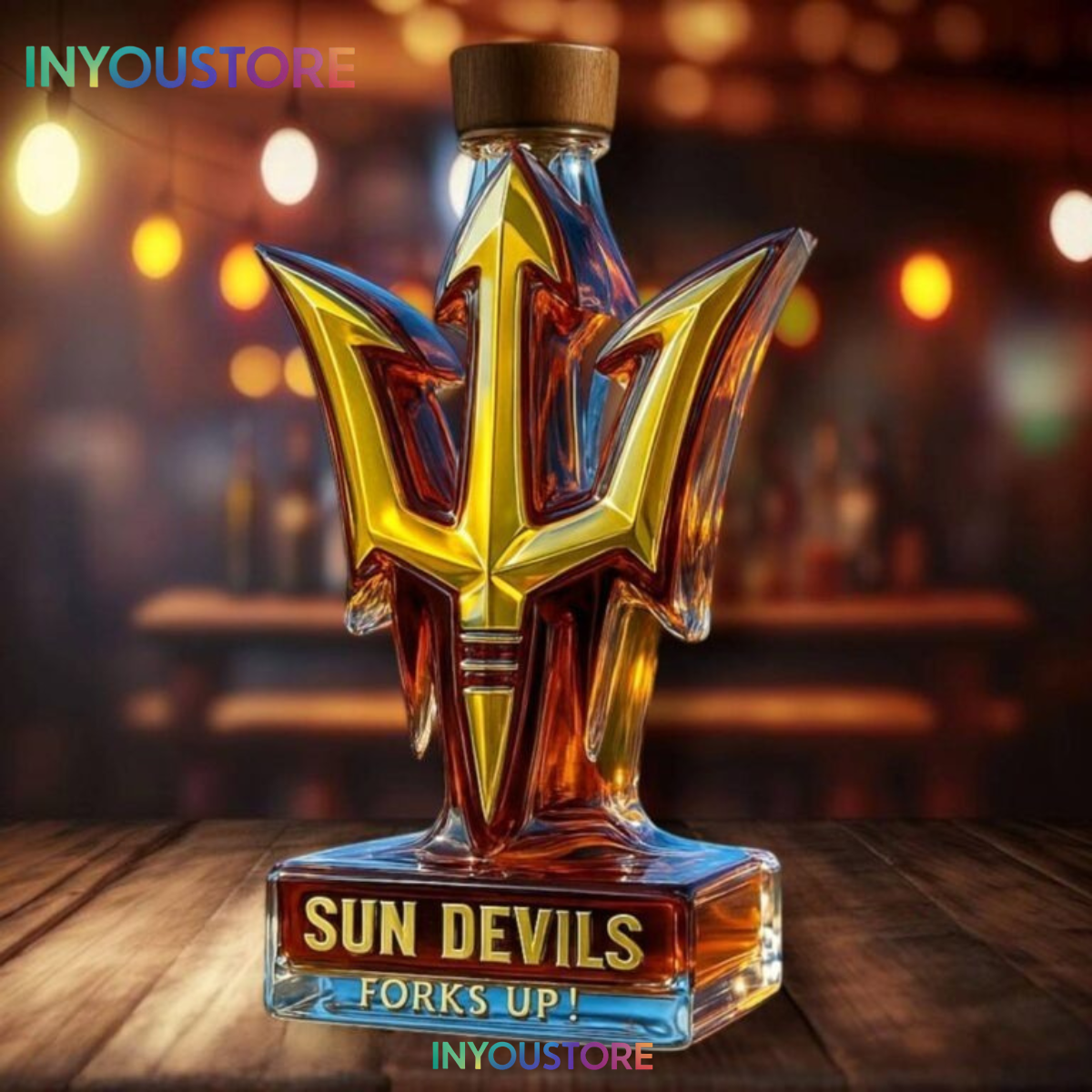 Arizona State Sun Devils Forks Up Whiskey Bottle