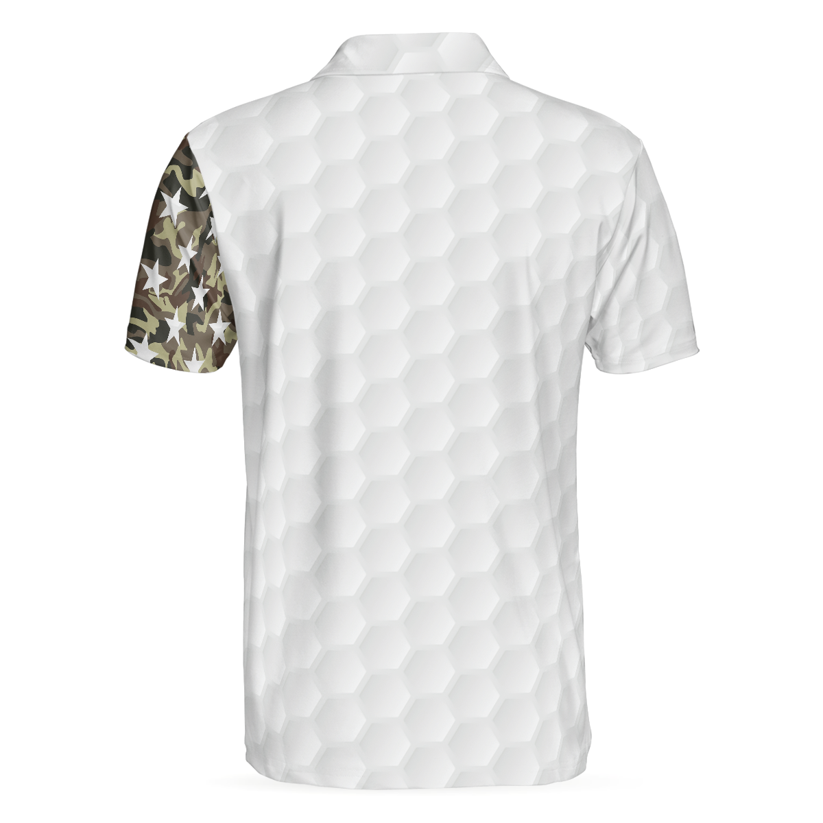 Alternative view of Be Skull And Goal Camouflage Polo Shirt, Your Hole Is My Goal Stripes Pattern Shirt, Camo Golf Shirt For Men