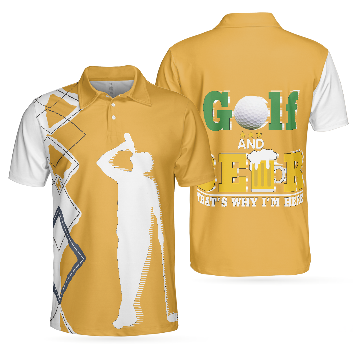 Beer And Golf Polo Shirt, That's Why I'm Here Beer Drinking Polo Shirt, Best Golf Shirt For Men