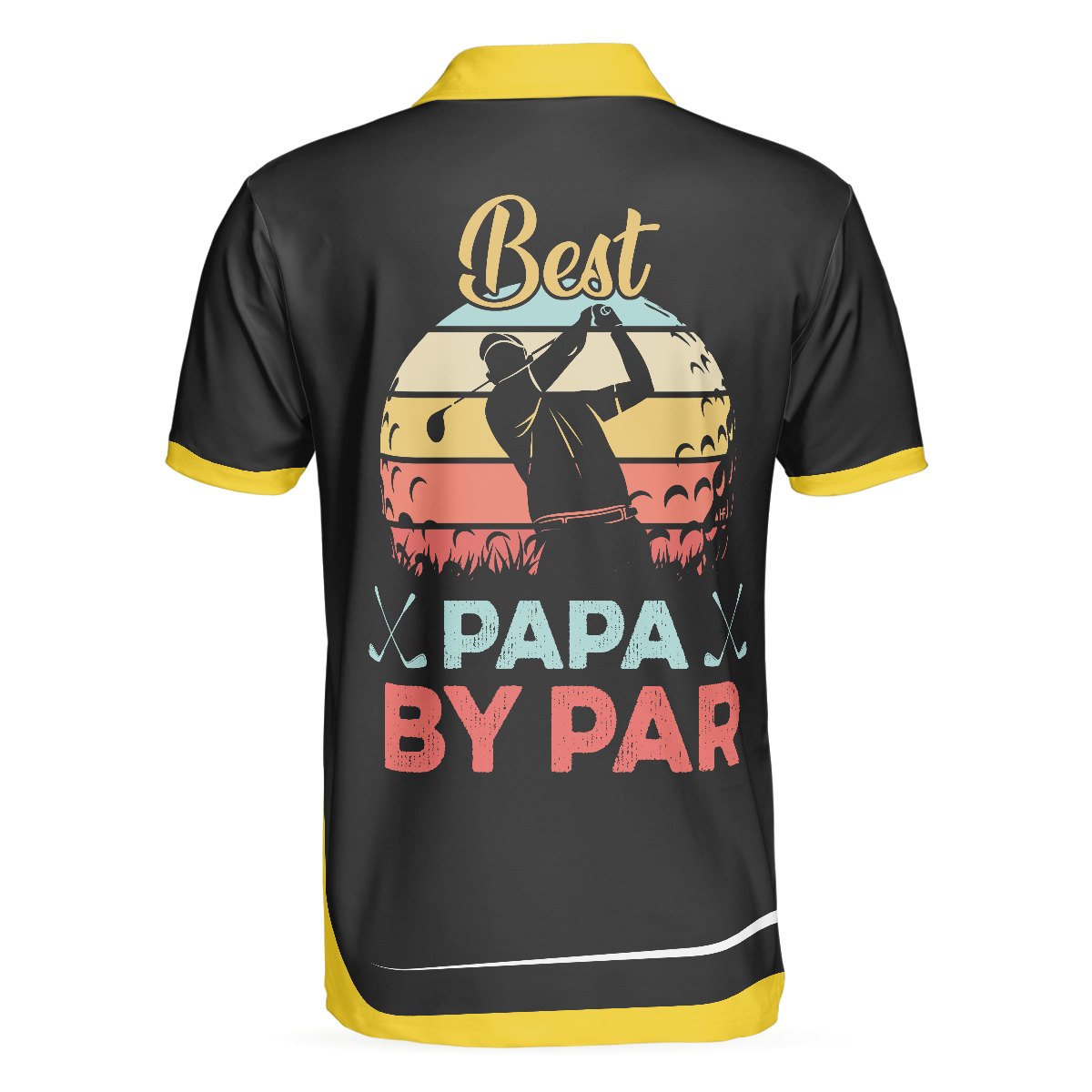 Alternative view of Best Papa By Par Golf Lover Short Sleeve Polo Shirt, Vintage Polo Shirt, Best Golf Shirt For Men