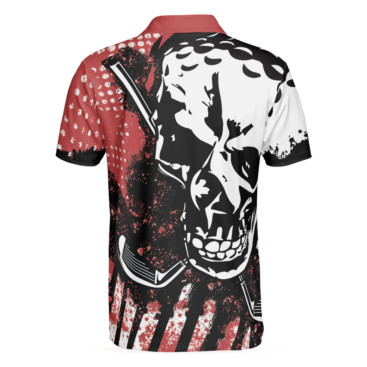 Alternative view of Blade Mens Golf Red Short Sleeve Golf Polo Shirt, Skull Polo Shirt, Best Golf Shirt For Men