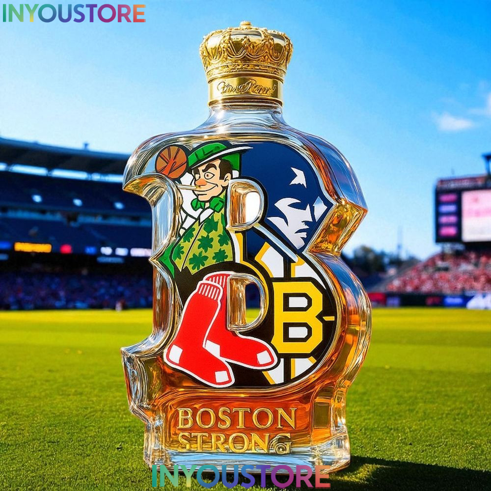 Boston Strong Teams Glory Whiskey Bottle