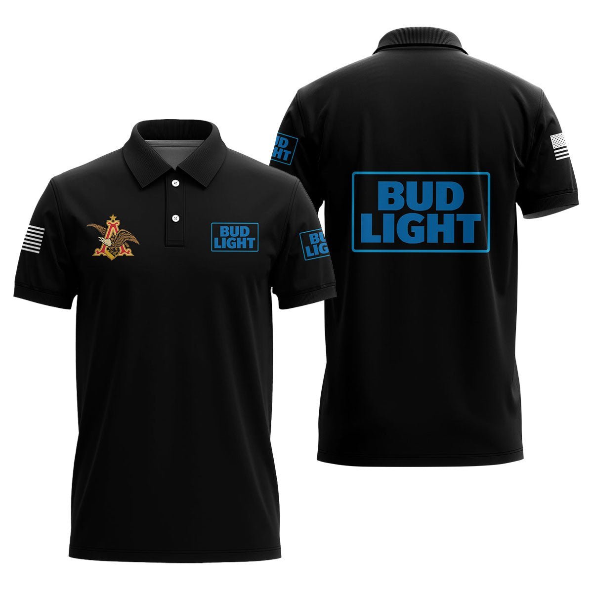 Bud Light USA Flag Polo Shirt