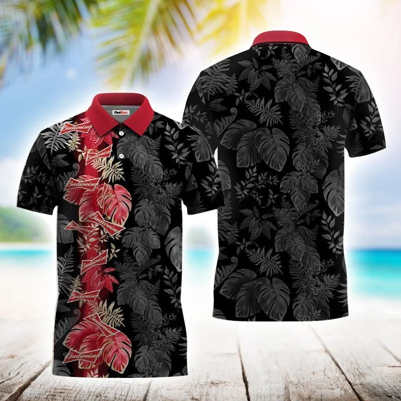 Budweiser Front Stripe Polo Shirt