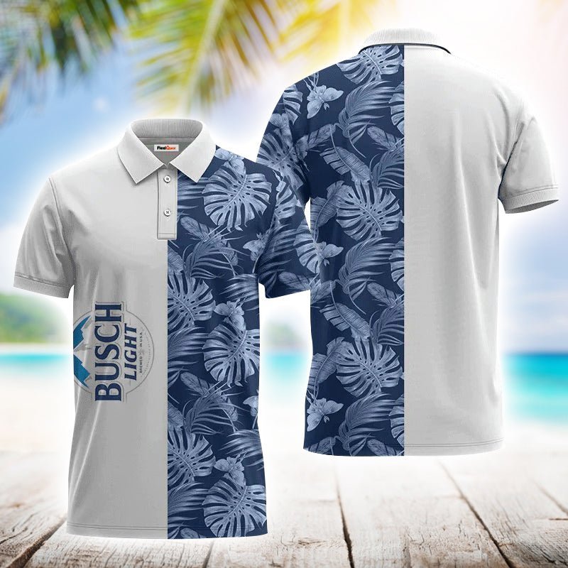 Busch Light Swiss Cheese Leaf Polo Shirt