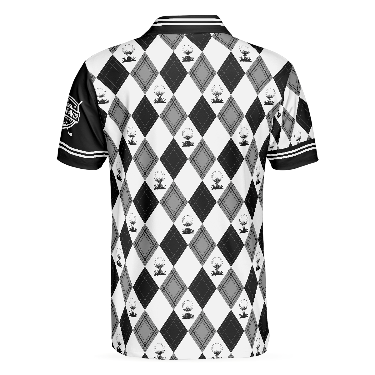 Alternative view of C-Golf League Customer Custom Polo Shirt, Argyle Pattern Polo Shirt, Best Golf Shirt For Men