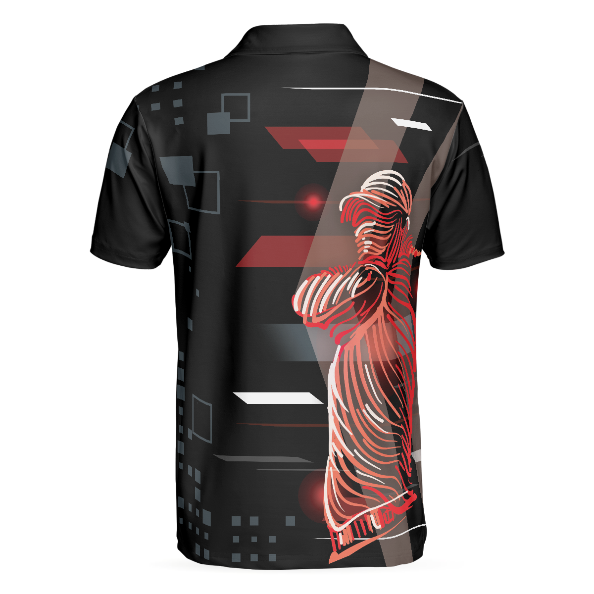 Alternative view of Can't Wait To Hit The Links Golf Digital Style Polo Shirt, Modern Skull Polo Shirt, Best Golf Shirt For Men