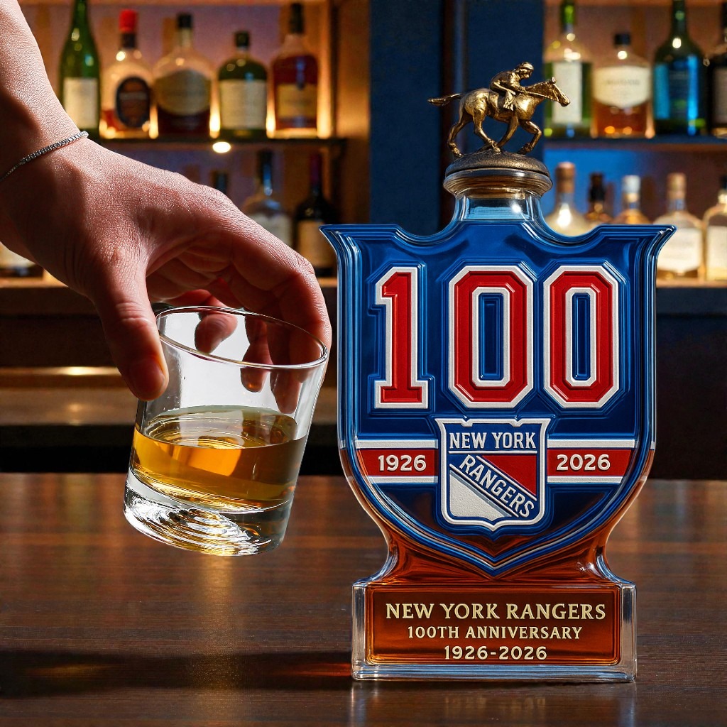 Alternative view of Celebrate a Century of Grit: The New York Rangers 100th Anniversary (1926-2026) Whiskey Bottle