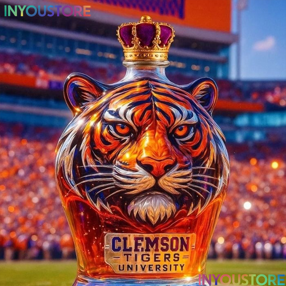 Clemson Tigers University Whiskey Bottle