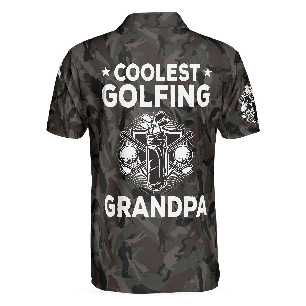 Alternative view of Coolest Golfing Grandpa Camouflage Pattern Golf Polo Shirt
