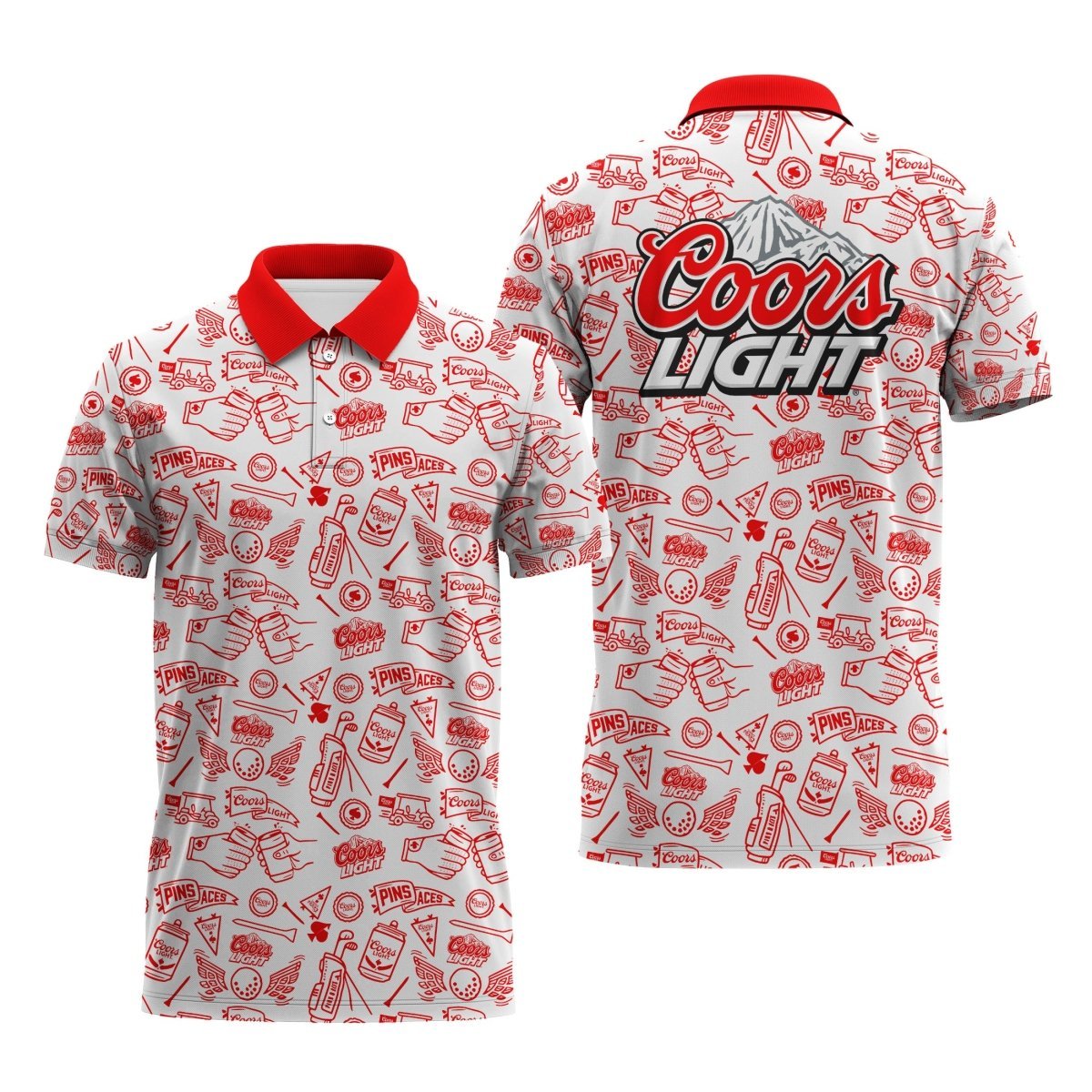 Coors Light Doodle Art Polo Shirt