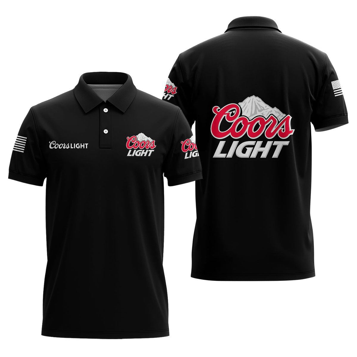 Coors Light USA Flag Polo Shirt