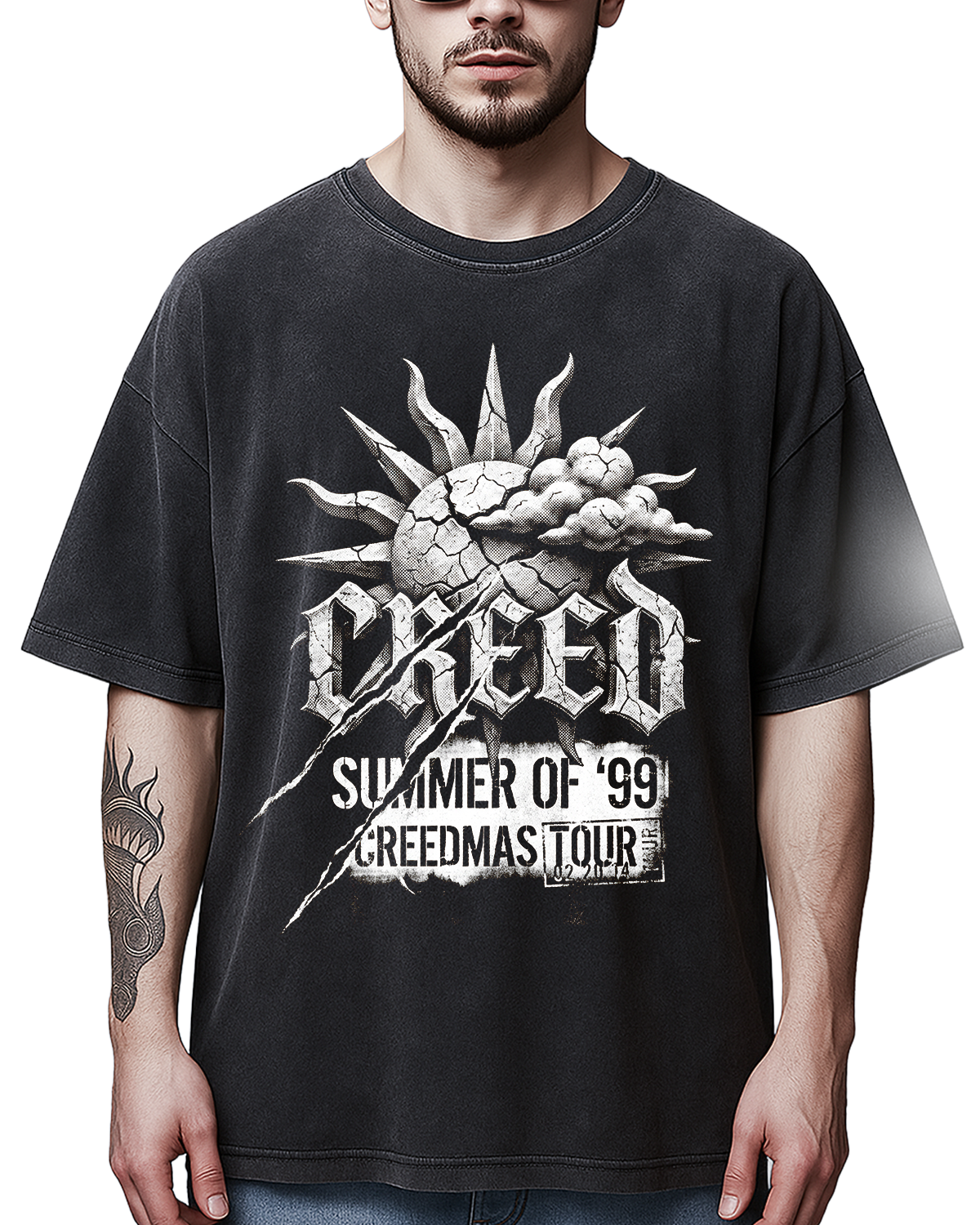 Creed Summer Of 99 Vintage Post Grunge Y2K Bootleg Washed Irony - Image 5