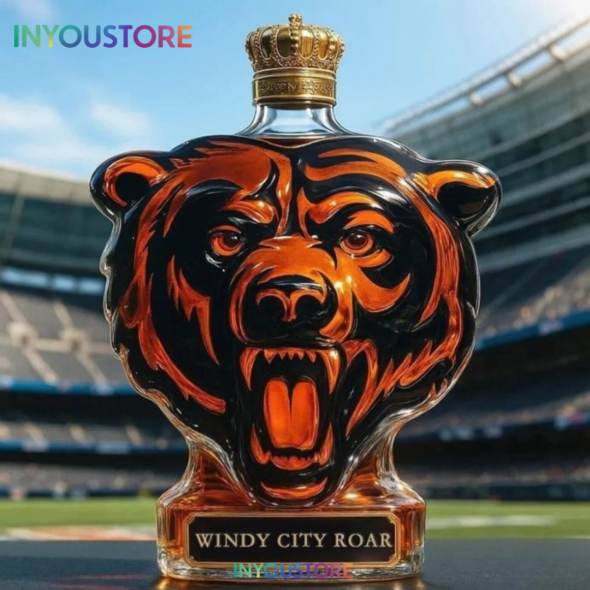 Crown Royal Chicago Bears Whiskey Bottle