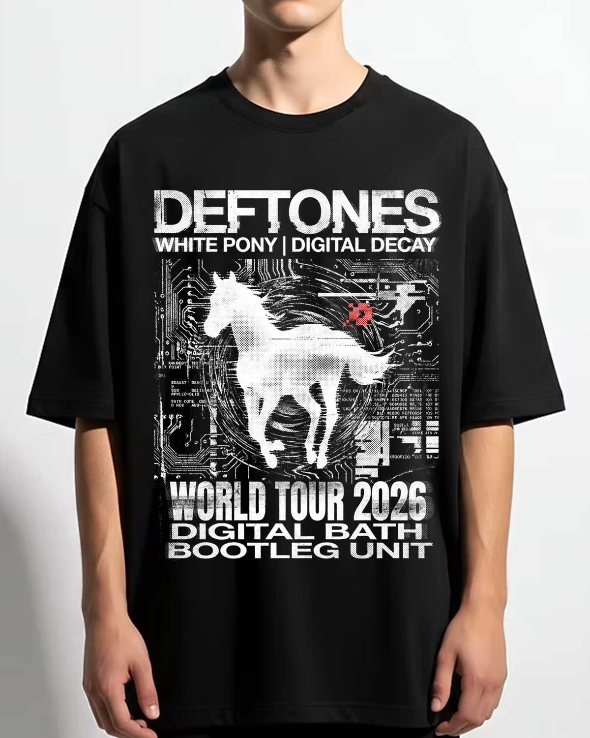 Alternative view of Deftones White Pony Era Shoegaze Metal Aesthetic Distressed 90s Bootleg