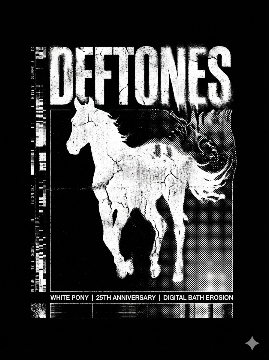 Deftones White Pony Era Shoegaze Metal Aesthetic Distressed Black Heavyweight Te - Image 3