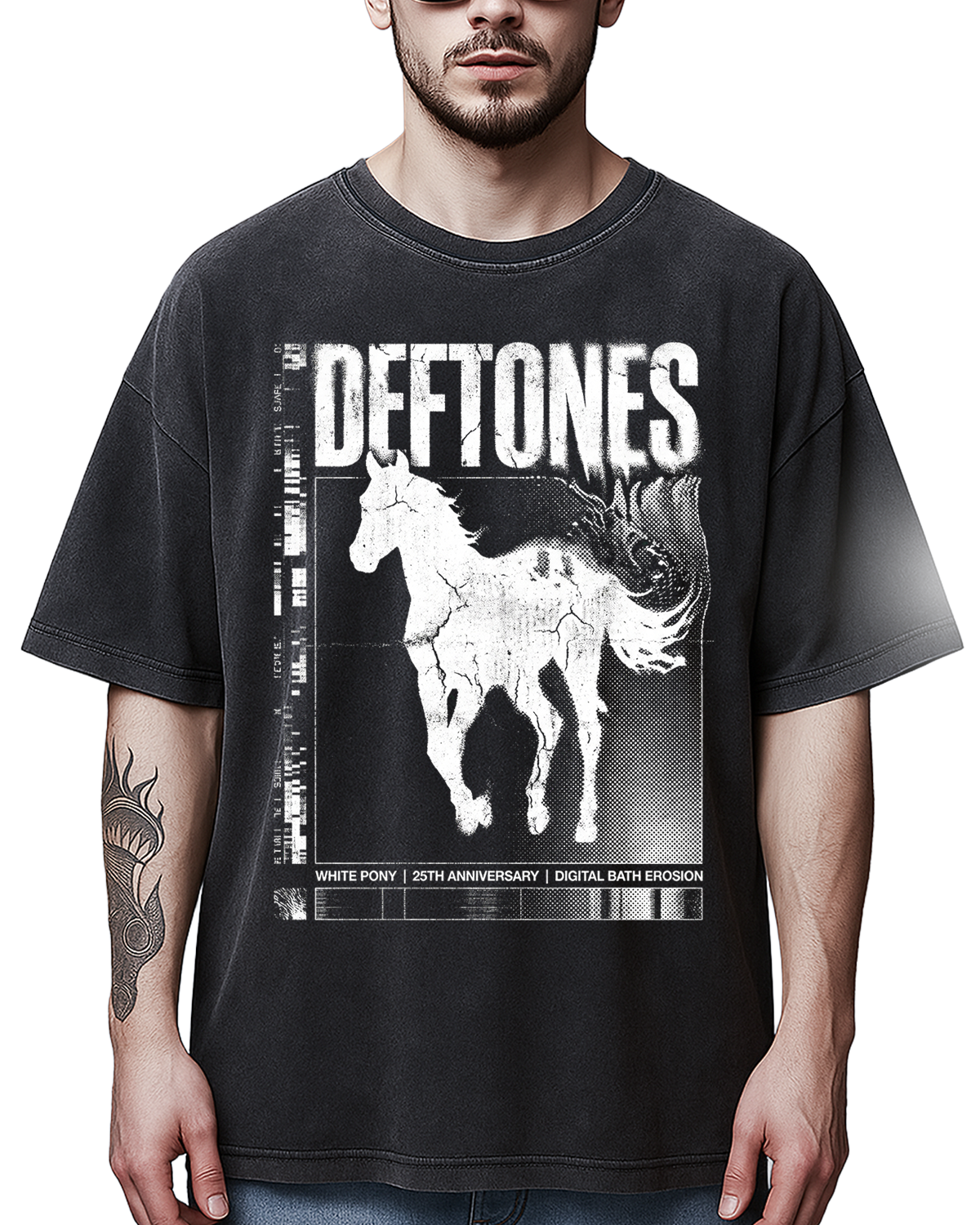 Deftones White Pony Era Shoegaze Metal Aesthetic Distressed Black Heavyweight Te - Image 5