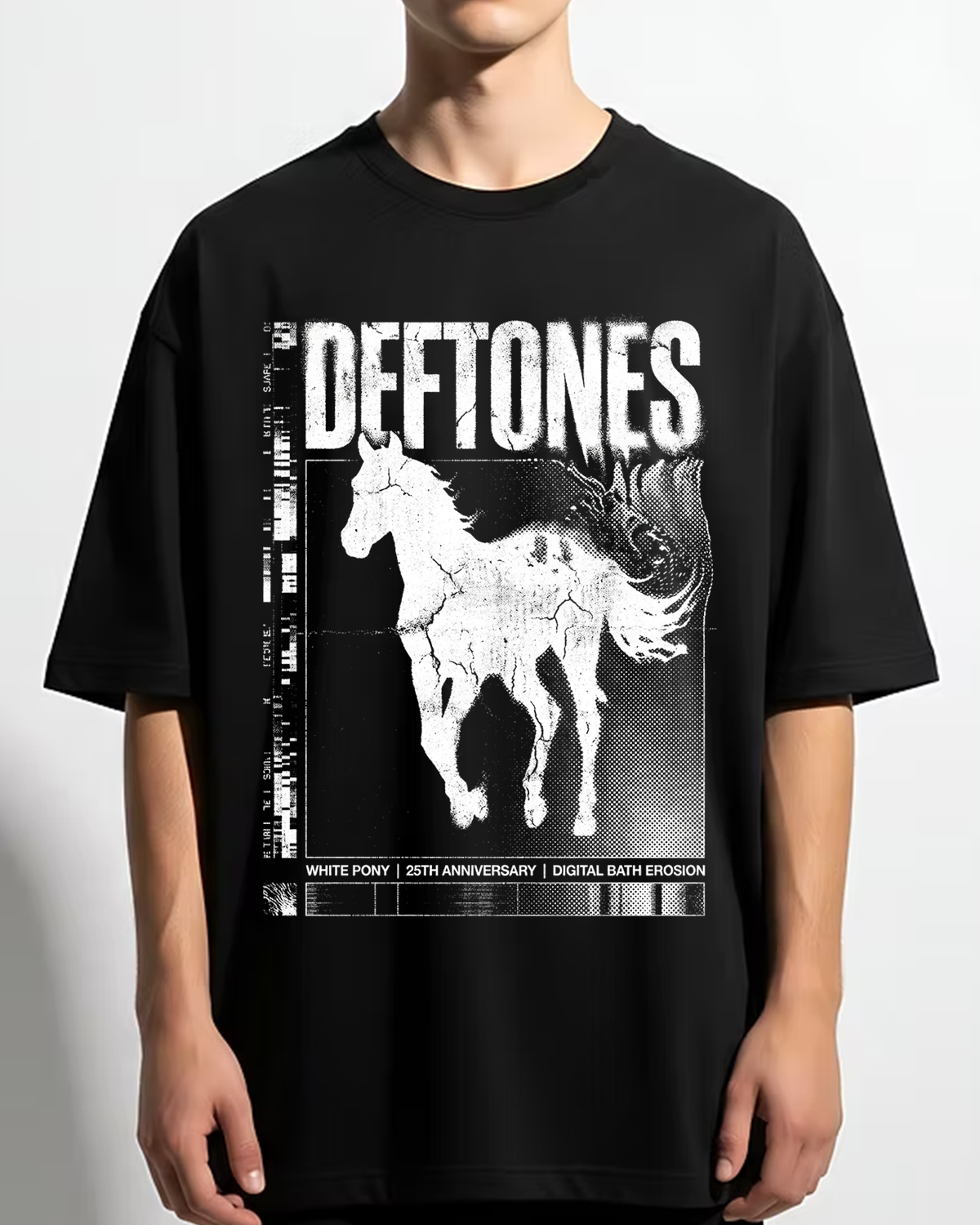 Alternative view of Deftones White Pony Era Shoegaze Metal Aesthetic Distressed Black Heavyweight Te