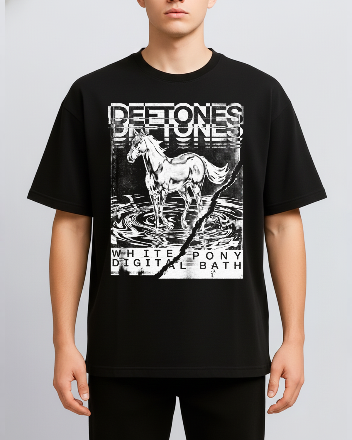 Alternative view of Deftones White Pony Era Vintage Shoegaze Metal Bootleg Washed Abstract
