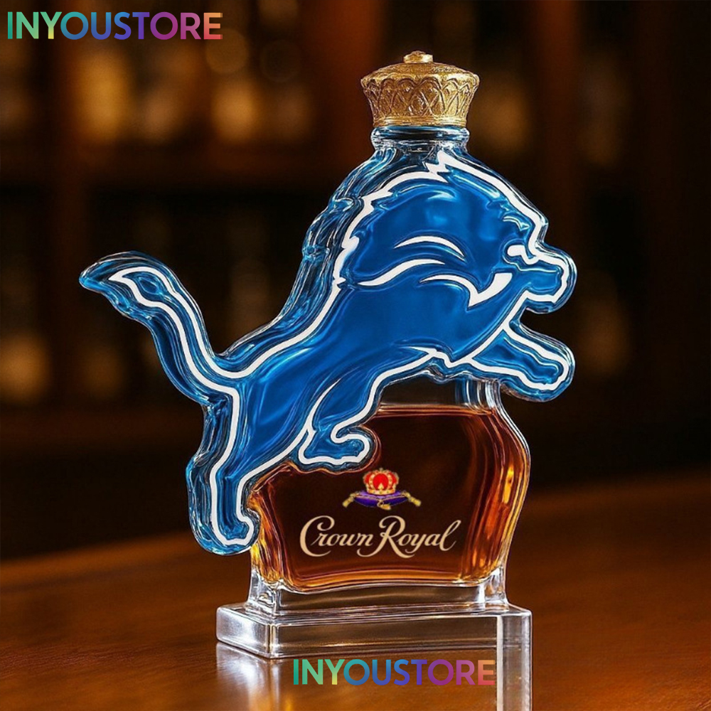 Detroit Lions Crown Royal Whiskey Bottle - Image 3