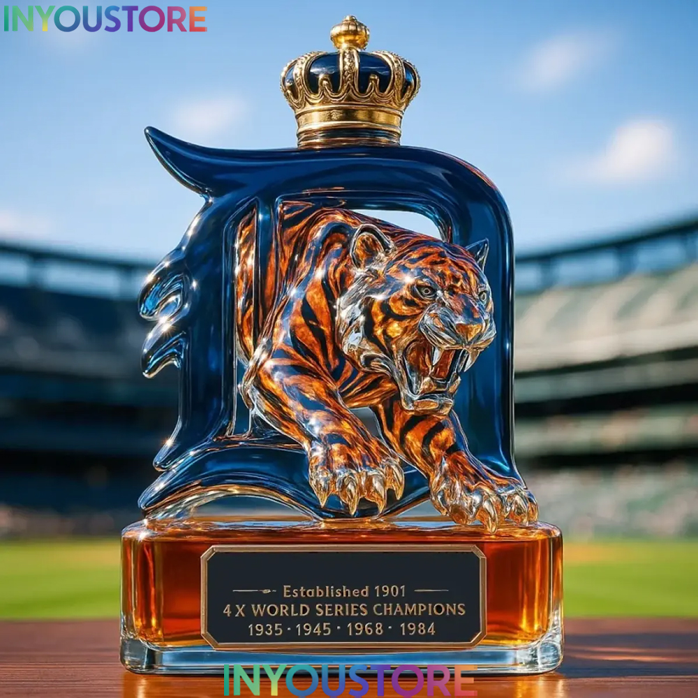 Detroit Tigers Whiskey Bottle