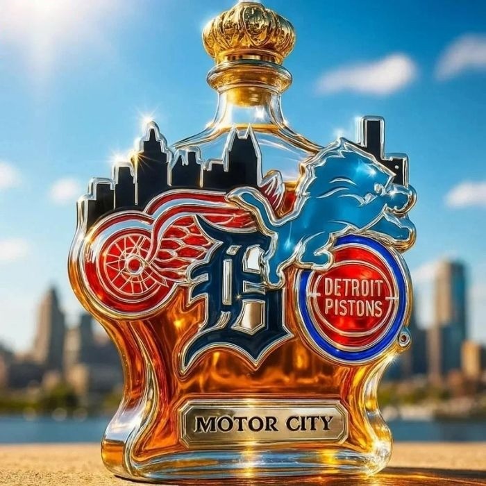 Detroits Motor City Whiskey Bottle