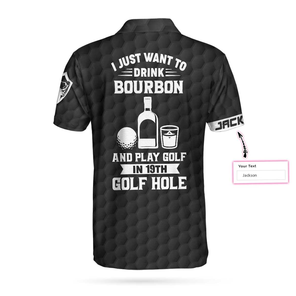 Alternative view of Drink Bourbon And Play Golf In 19th Golf Hole Custom Polo Shirt, Personalized Golf Shirt For Men
