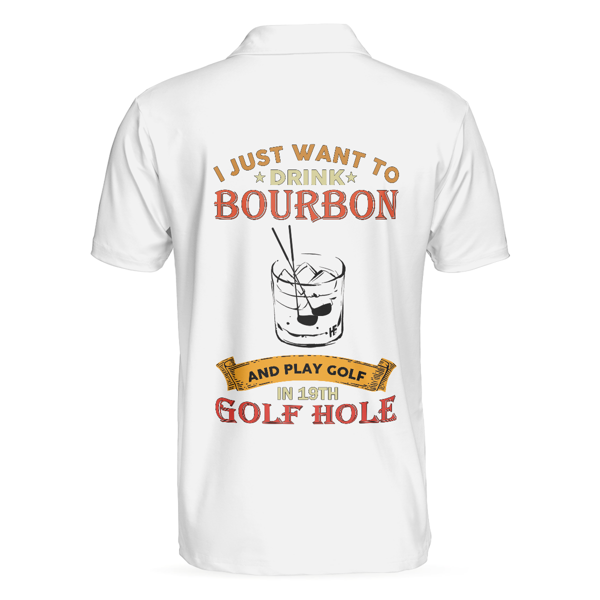Alternative view of Drink Bourbon And Play Golf In 19th Golf Hole Polo Shirt For Men, Golf Course And Bourbon Whiskey Golf Polo Shirt