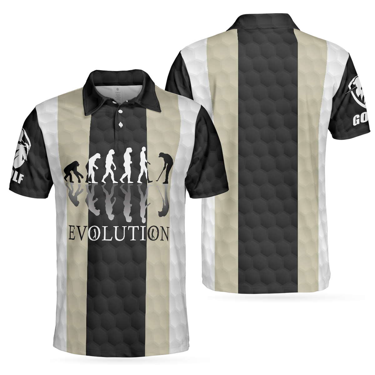 Elegant Men Golfer Evolution Golf Polo Shirt, Unique Golf Shirt For Men