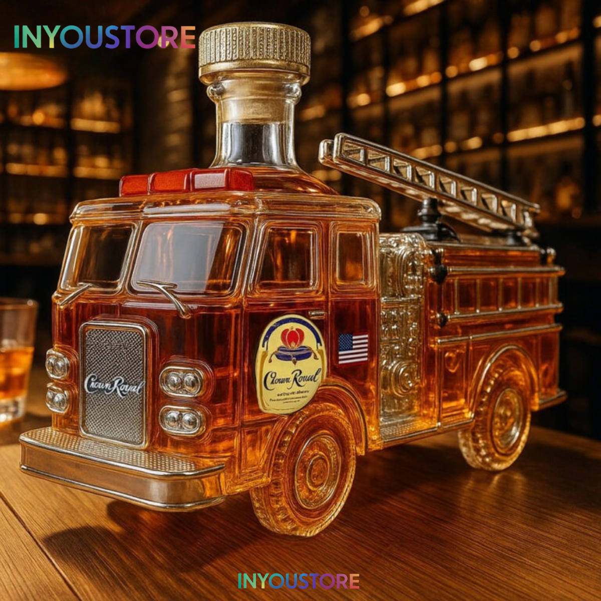 Fire Truck Crown Royal Whiskey Bottle