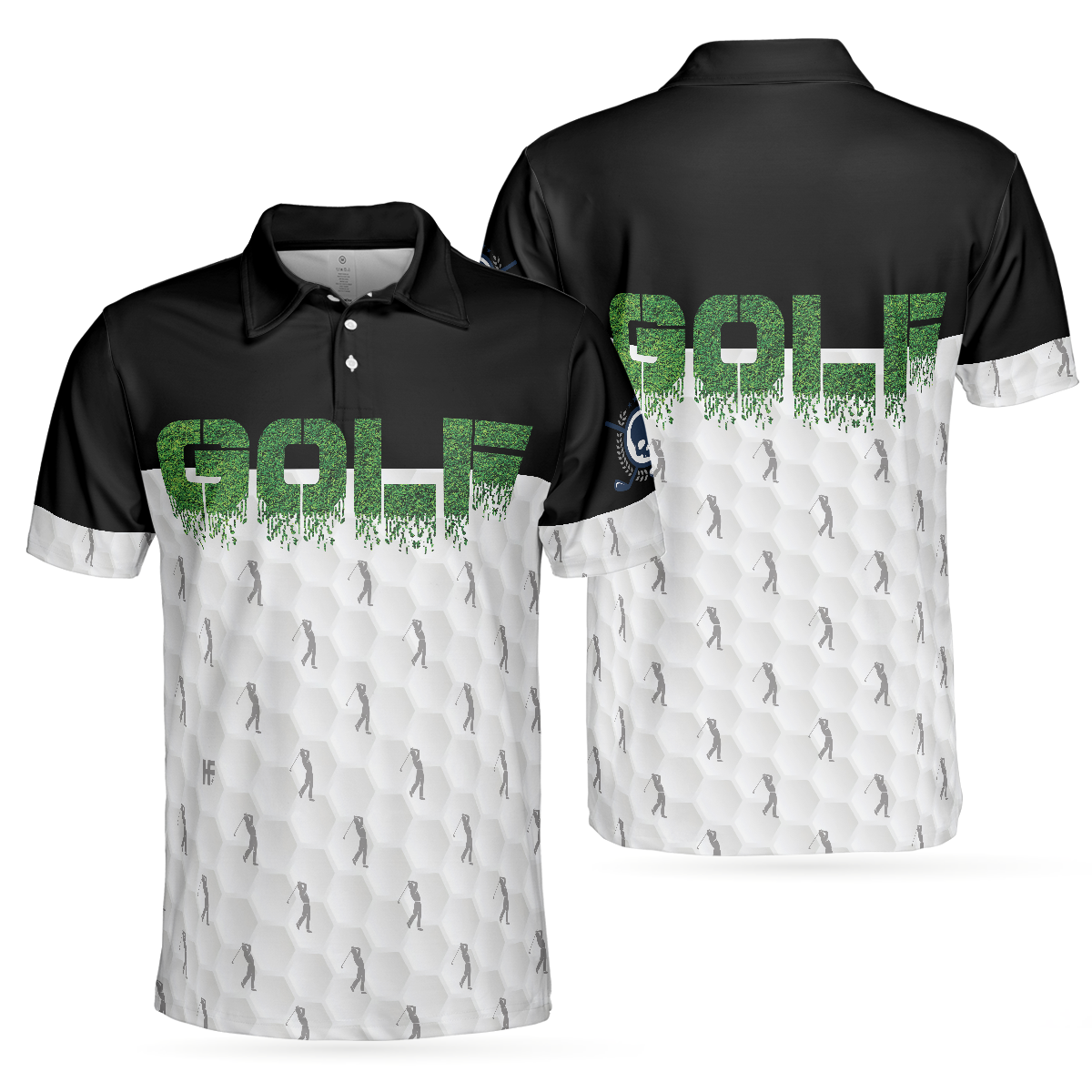 Funny Golfer Seamless Pattern Golf Polo Shirt, Golf Shirt For Men, Best Gift For Golfers
