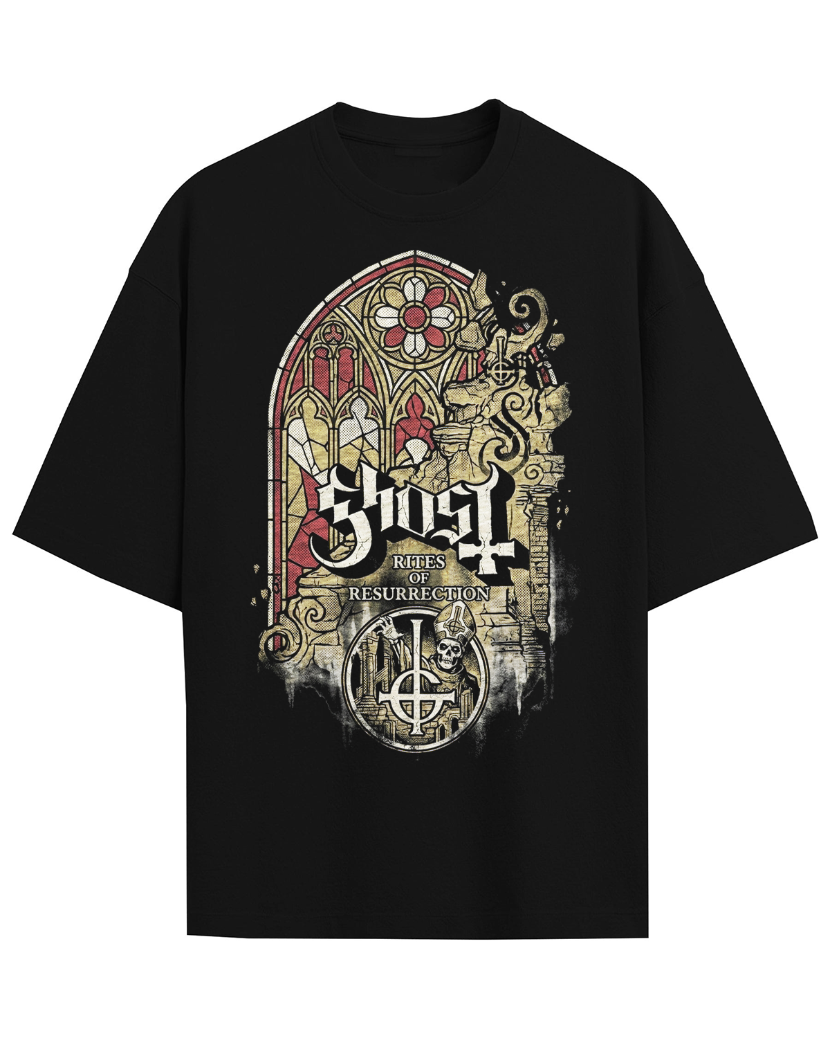 Ghost Band Rites Tour Vintage Occult Metal Gothic Bootleg Washed