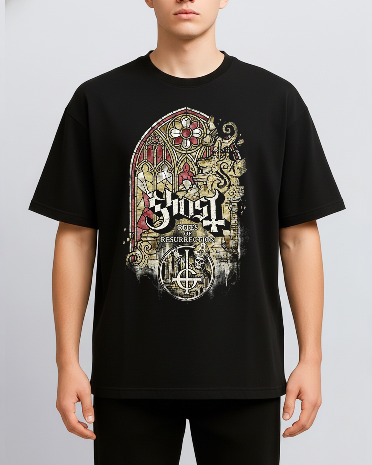 Alternative view of Ghost Band Rites Tour Vintage Occult Metal Gothic Bootleg Washed