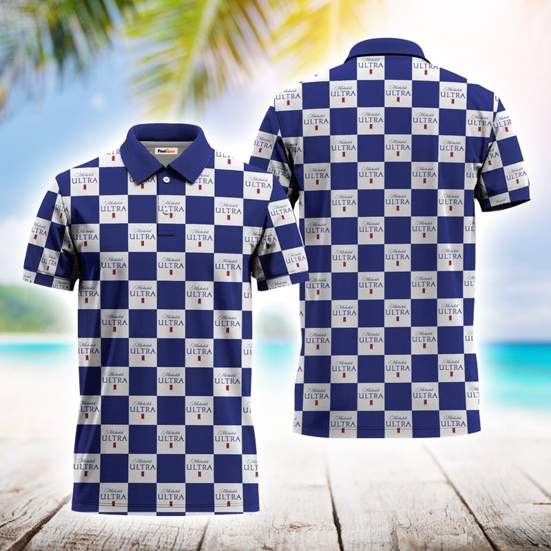 Gingham Michelob Ultra Polo Shirt