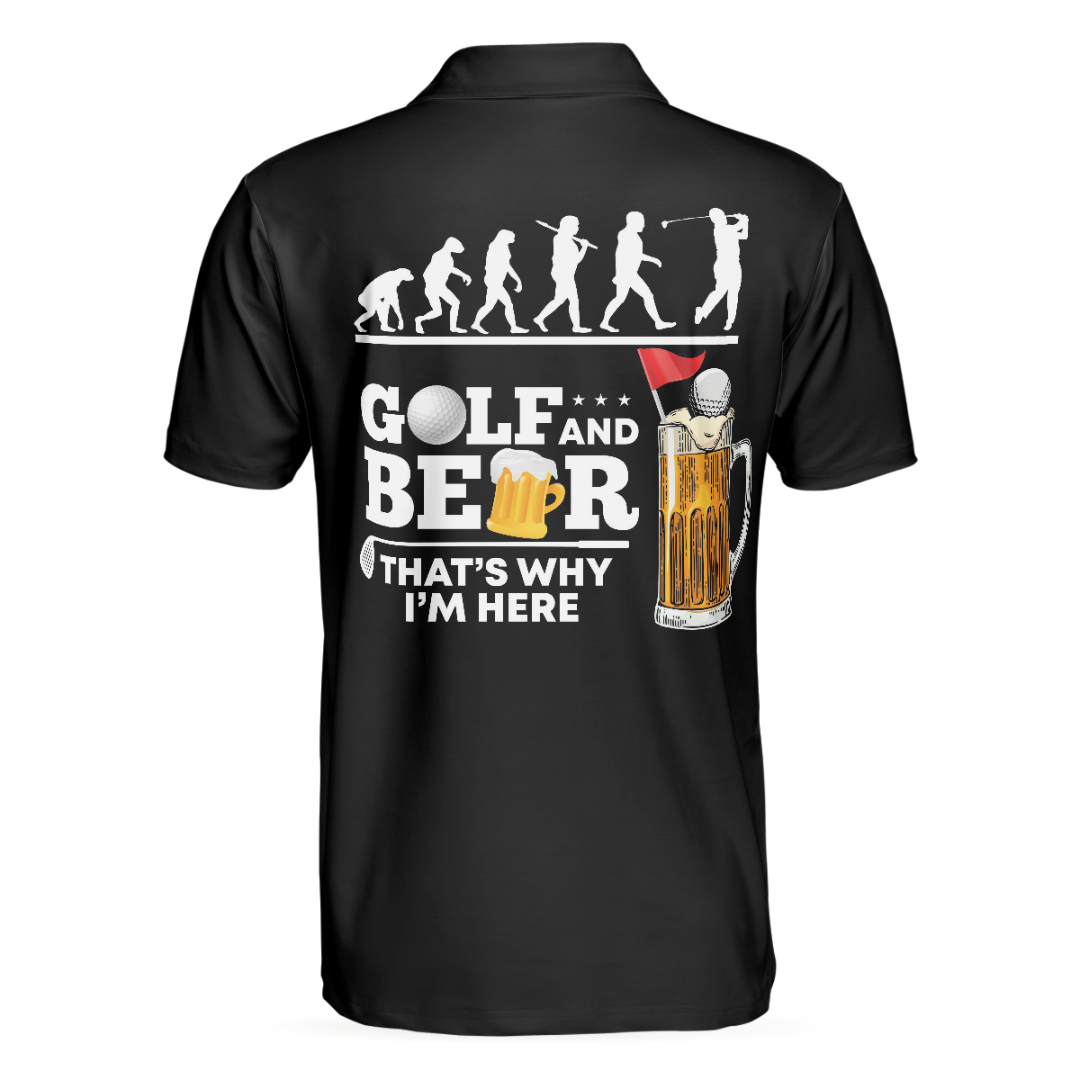 Alternative view of Golf And Beer That Why I'm Here Polo Shirt, Golf Evolution American Flag Polo Shirt, Golf Shirt For Beer Lovers