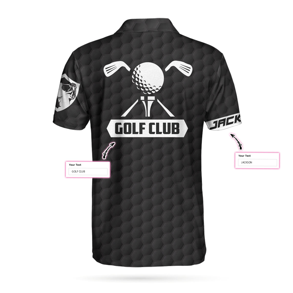 Alternative view of Golf Ball And Golf Club Custom Polo Shirt, Personalized Black American Flag Polo Shirt, Best Golf Shirt For Men