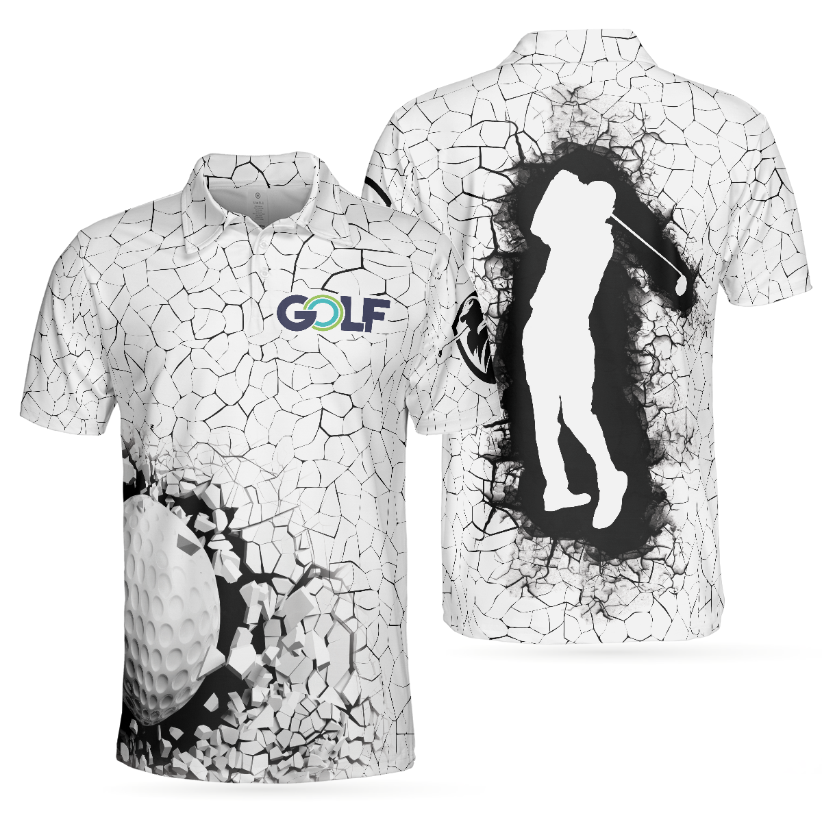 Golf Breaker Unique Design Golf Polo Shirt, Smart Golf Shirt For Men
