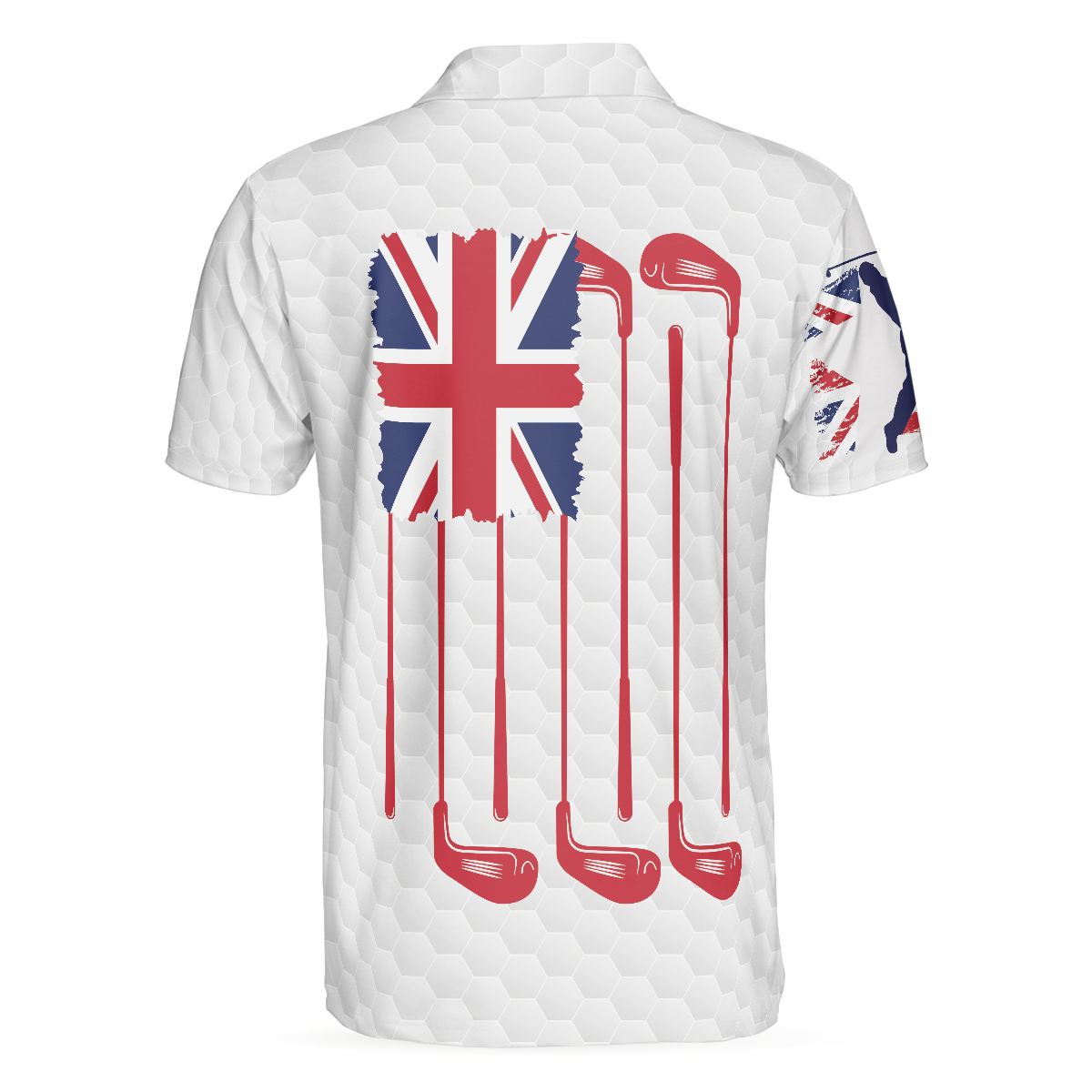 Alternative view of Golf Club United Kingdom Flag Polo Shirt, Great Britain Union Jack Polo Shirt, UK Golf Shirt For Men