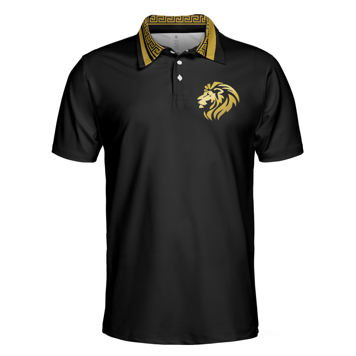 Alternative view of Golf Crusader King Polo Shirt For Golf, Luxury Baroque Pattern Lion Polo Shirt, Best Golf Shirt For Men