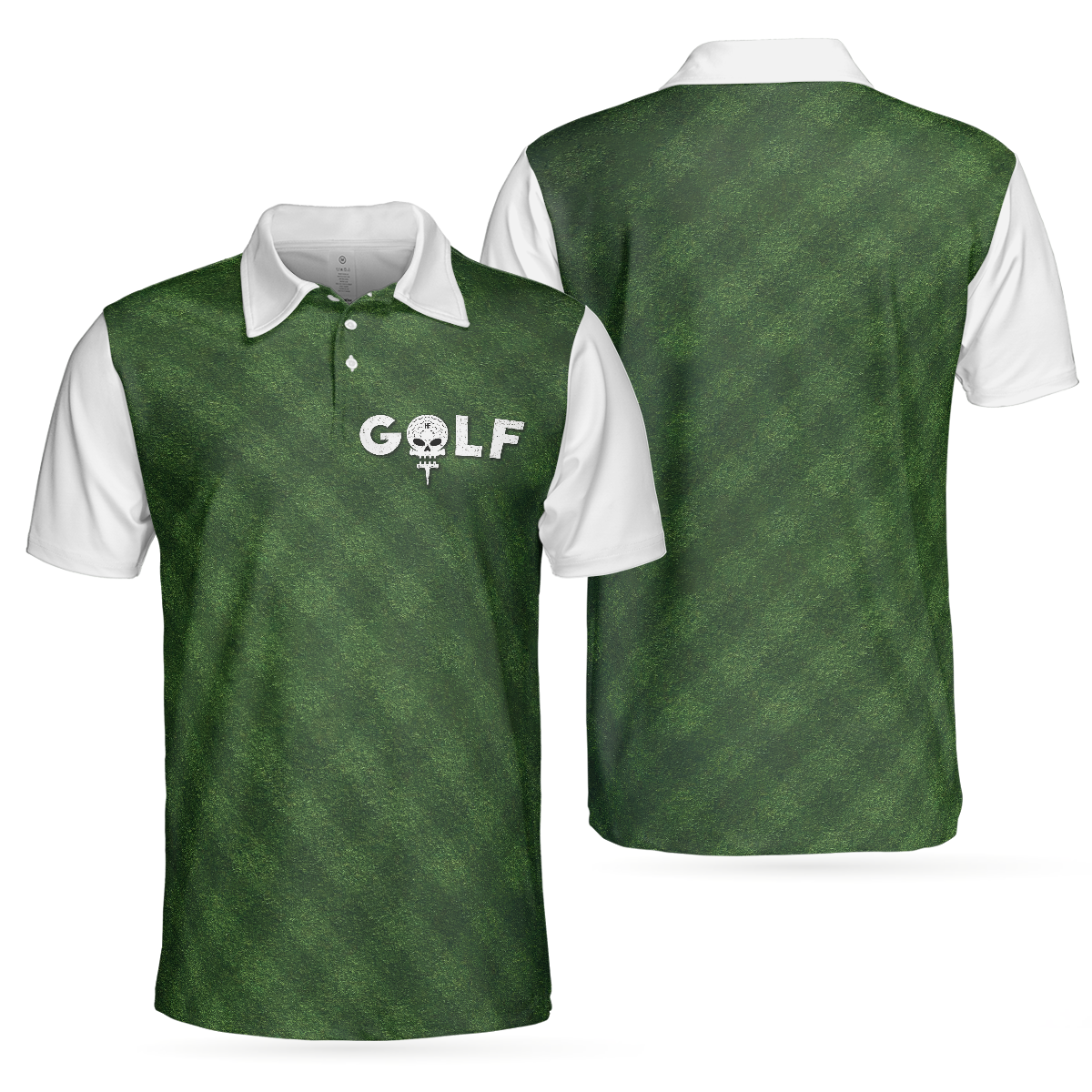 Golf Green Background Polo Shirt, Classic Green Golf Shirt For Men, Cool Gift For Golfers