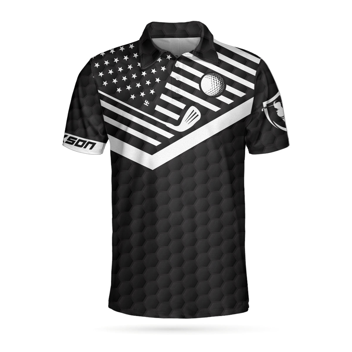 Alternative view of Golf Saved Me From Being A Pornstar Custom Polo Shirt, Funny Personalized American Flag Golf Shirt For Men